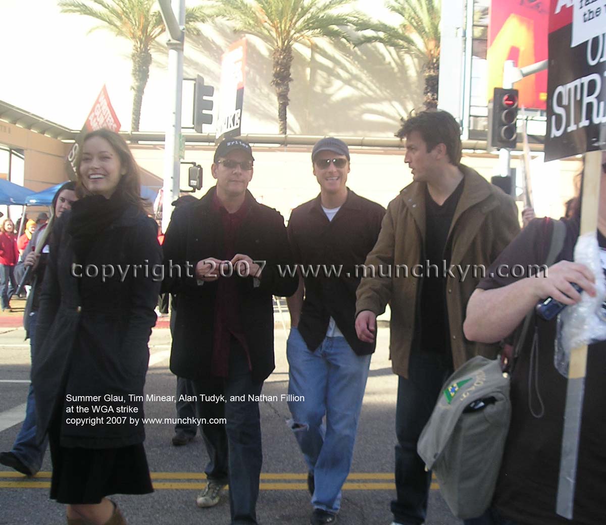 Glau, Minear, Tudyk and Fillion at WGA strike